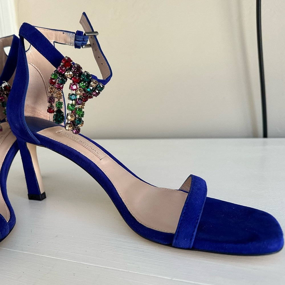 Stuart Weitzman New Heels Size 7.5 Square Open Toe - image 1